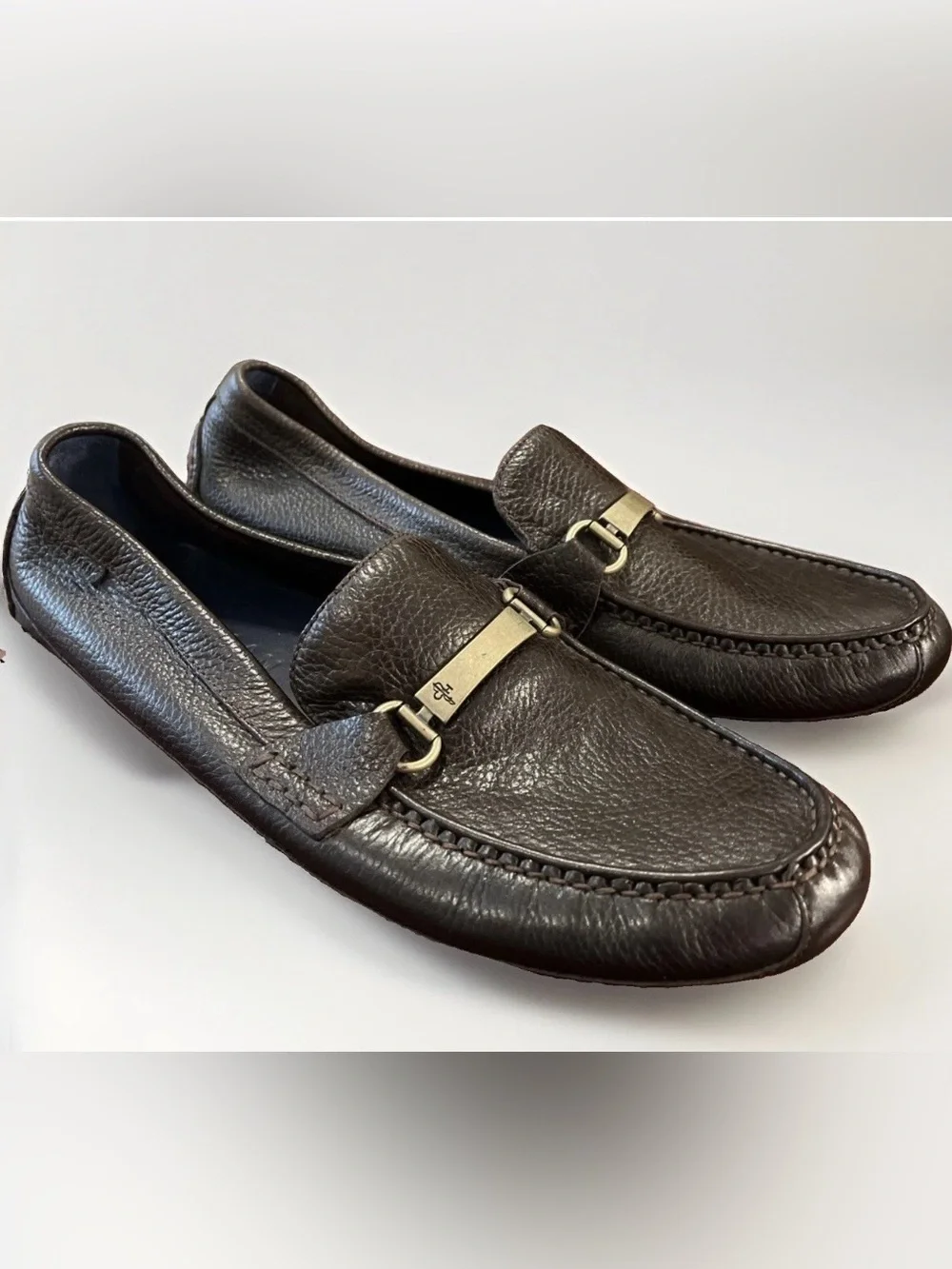 COLE HAAN MOCCASINS MENS LEATHER LOAFER SHOES DARK BROWN Sz 10.5